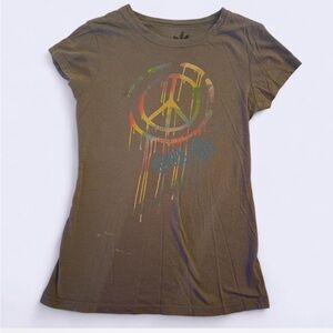 Element Rainbow Drip Peace Sign Graphic Tee - Women's Medium